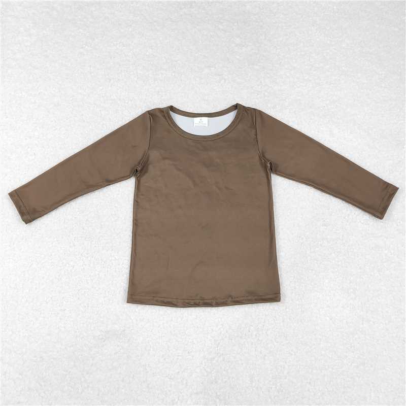 GT0799 Baby Kids Toddler Olive Green Long Sleeve Tee Shirts Tops