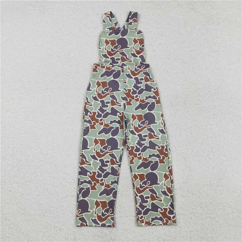 SR2006 Baby Boys Green Camo Straps Jumpsuits