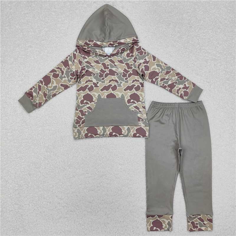 Baby Boys Camo Hooded Top Pants Clothes Sets