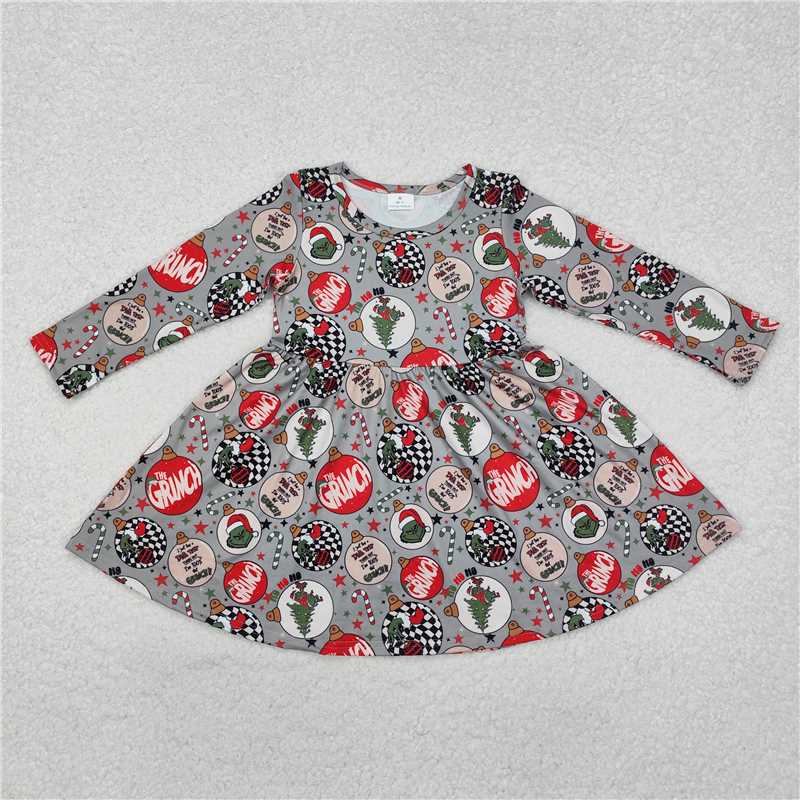 GLD0905 Baby Girls Christmas Disco Knee Length Dresses