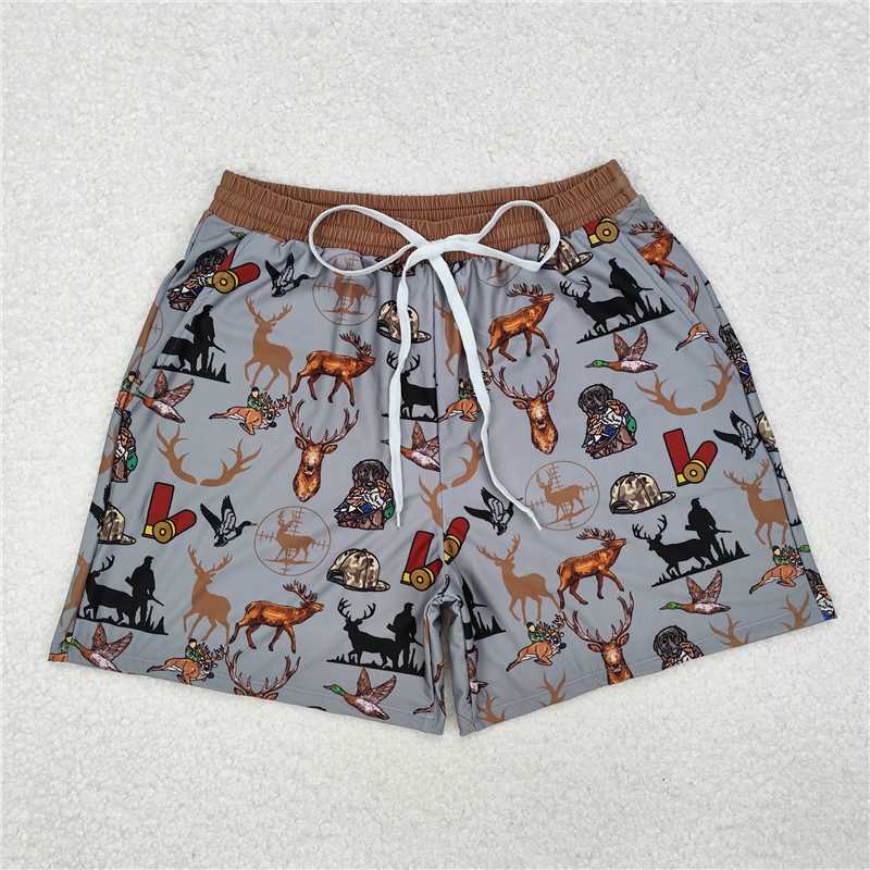 S0470 Duck deer dog summer adult men swim trunks