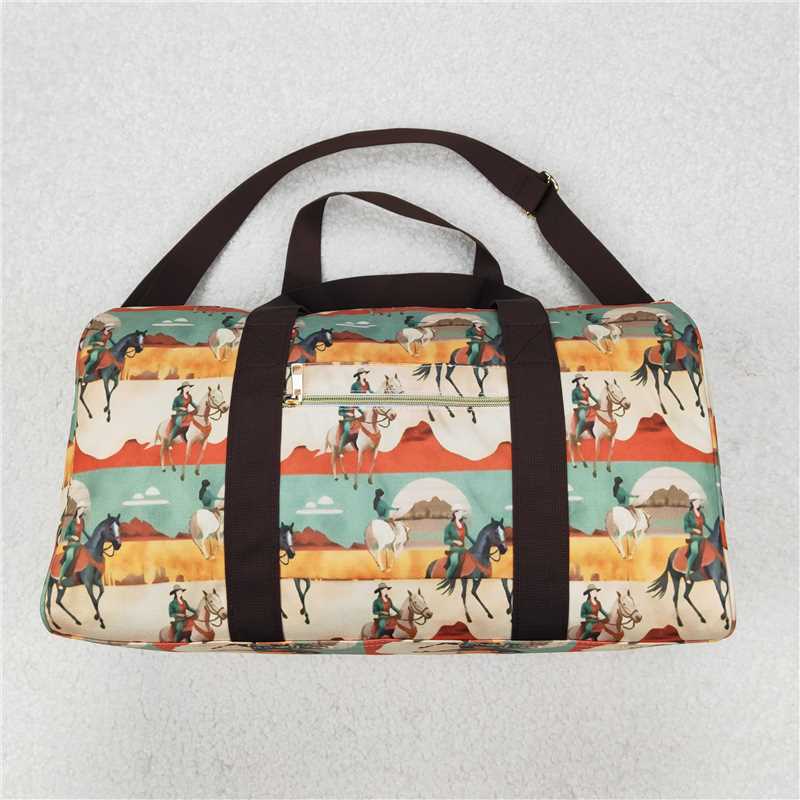 USA Warehouse (IN STOCK) BA0265 Brown horse rodeo western duffel bag