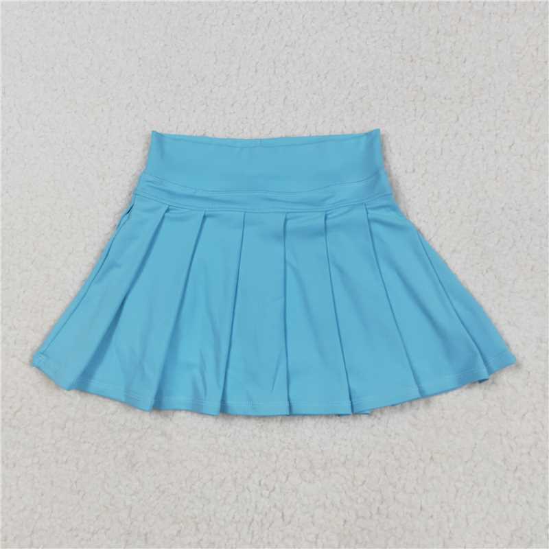 12.24 RTS NO MOQ (In stock)Matching GLK0082 Baby Girls Blue Yoga Active Wear Skirts