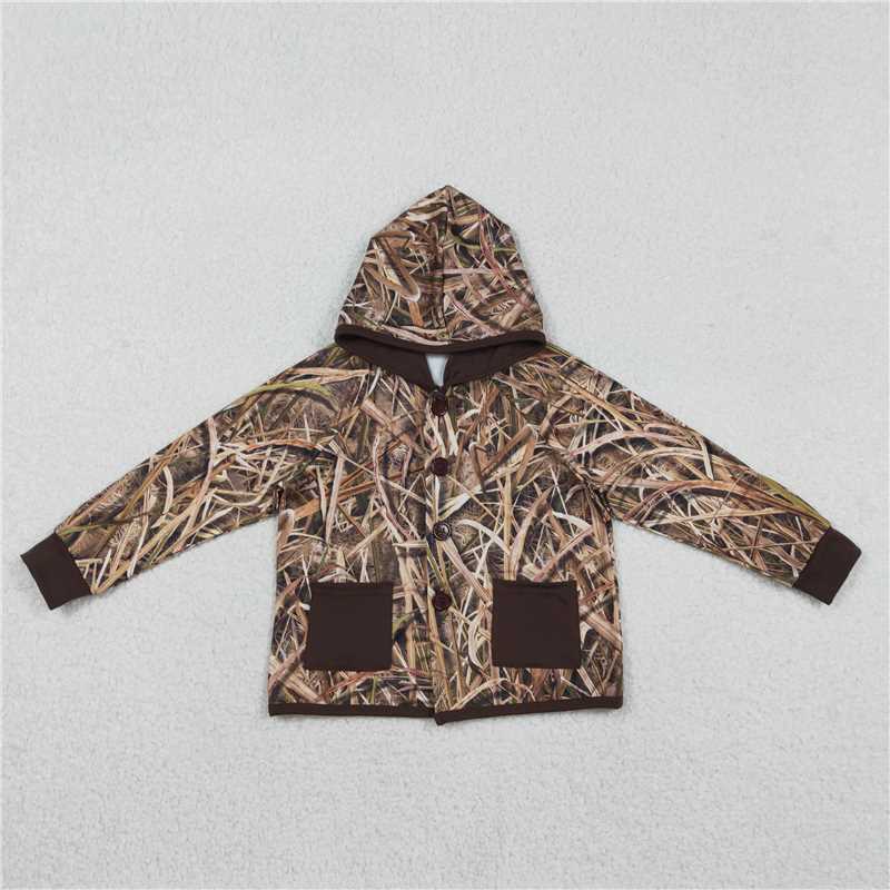 12.18 RST Sibling Baby Boys Southern Camo Pockets Button Hoodies Jackets Top