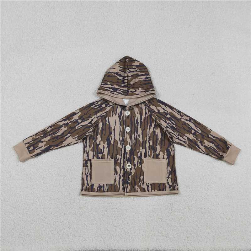 12.22 RST Sibling Baby Boys Southern Camo Pockets Button Hoodies Jackets Top