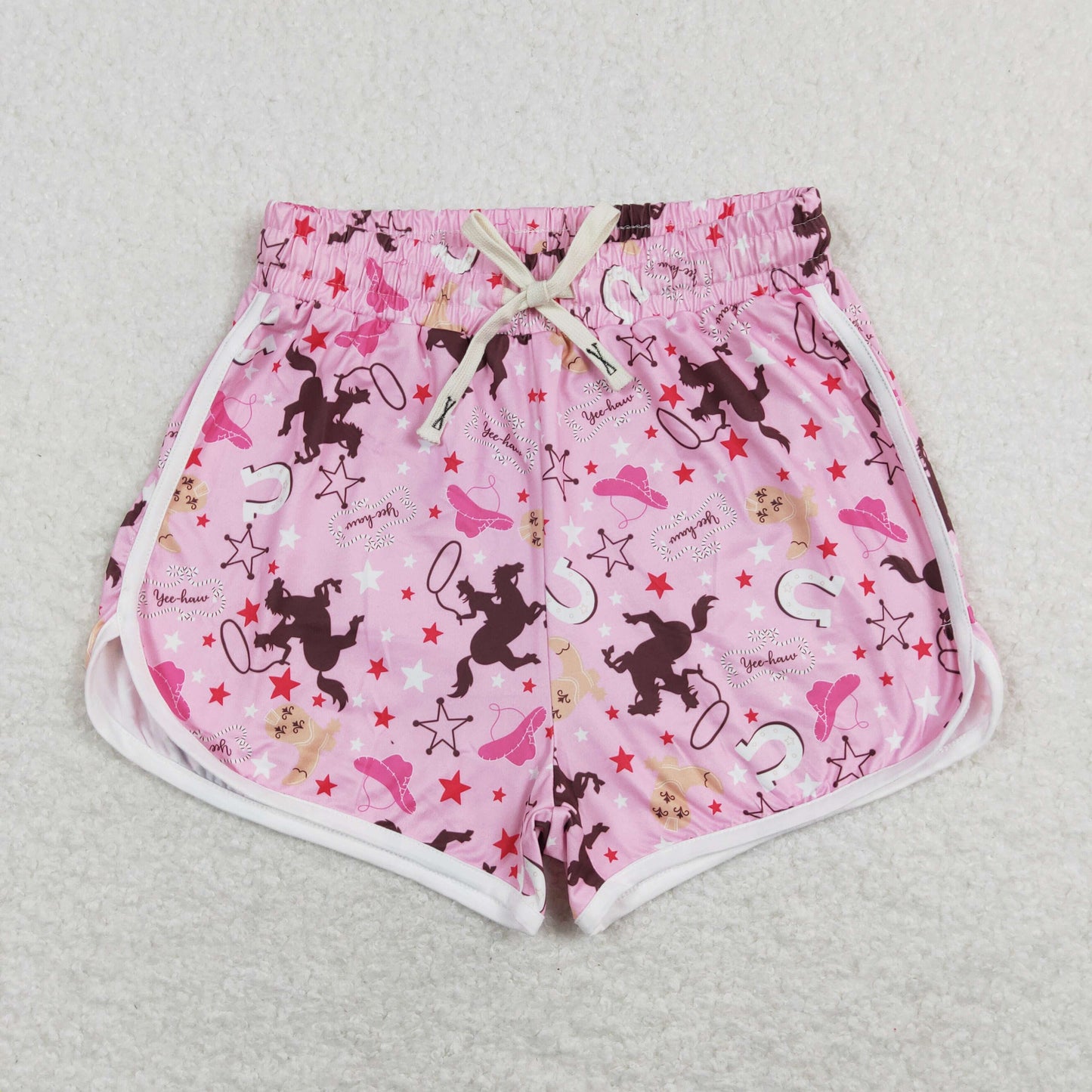 SS0130 Adult Women Rodeo Pink Western Summer Shorts