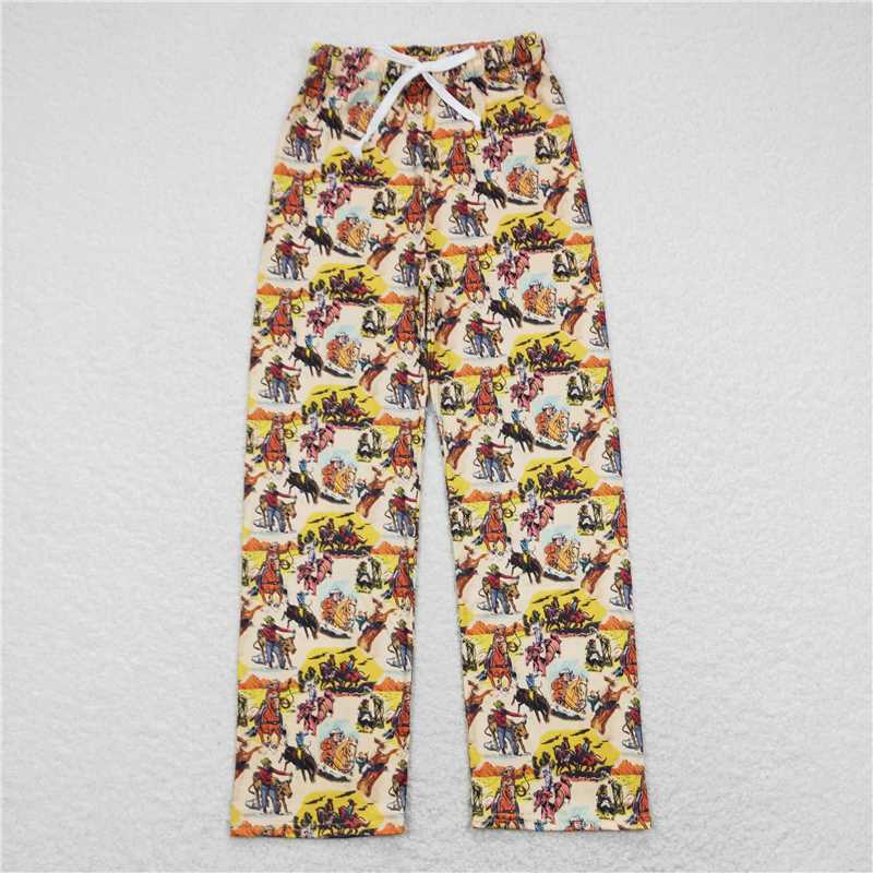 P0380 Adult Women Men Western Cowboy Bottom Pants Pajamas