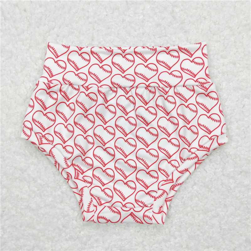 SS0170 Baby Kids Infant Girls Hearts Baseball Bummies Bottoms