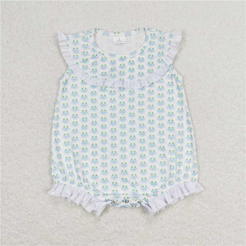 SR1435 Baby Girls Boys Crabs Sibling Summer Clothes Sets