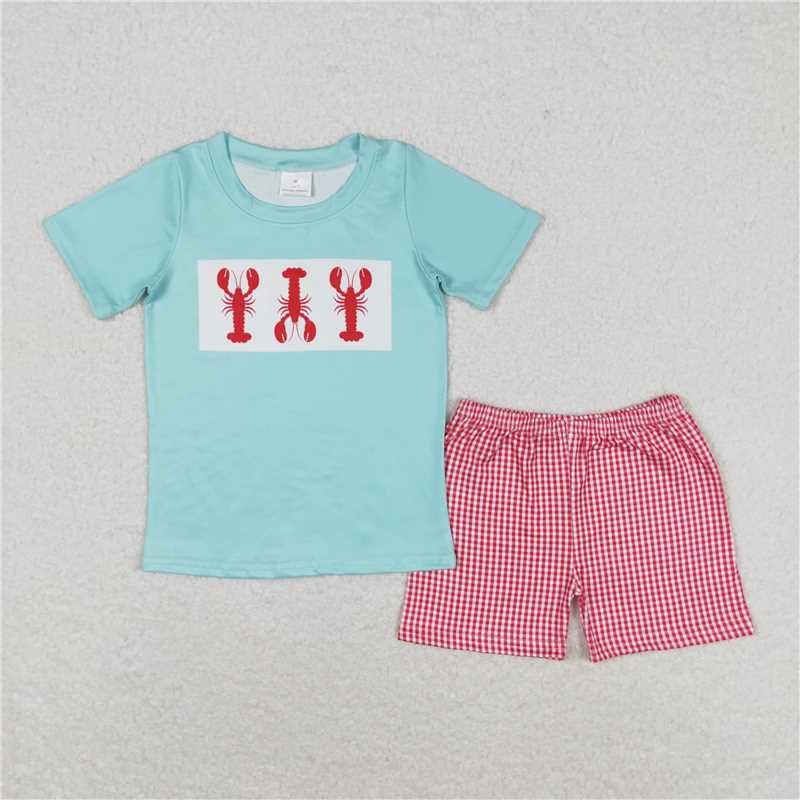 BSSO0597 Baby Boys Crawfish Short Sleeve Tee Shirt Shorts Clothes Sets