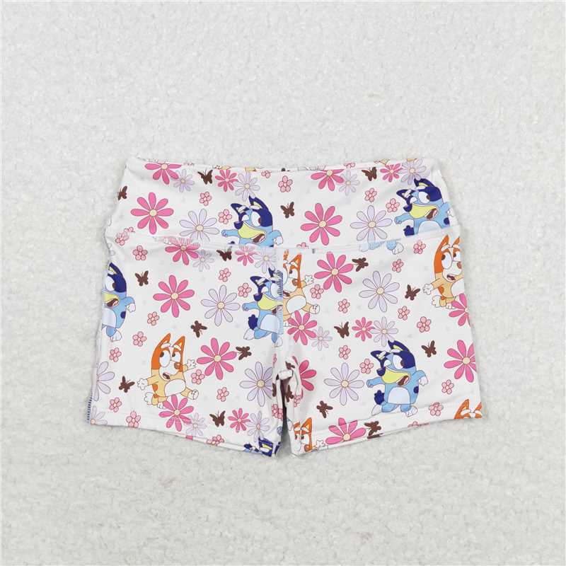 SS0213 Baby Girls Dog Flowers Biking Summer Bottoms Shorts