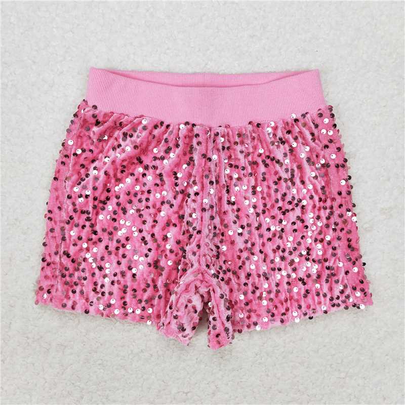 SS0350 Baby Girls Sibling Sister Sequin Summer Shorts