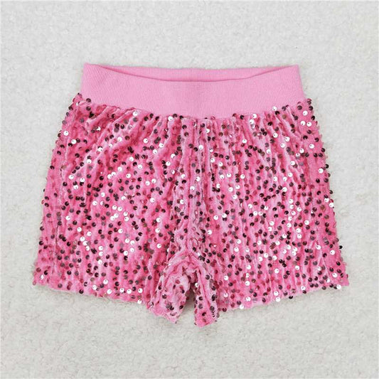 SS0350  Baby Girls Sibling Sister Sequin Summer Shorts