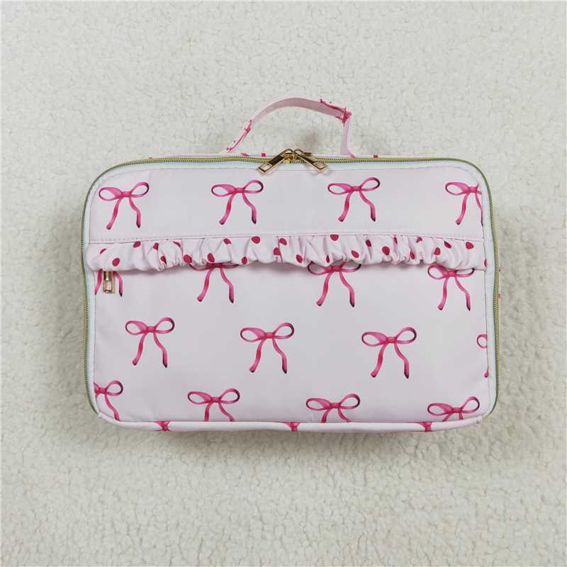 BA0234 Baby Girls Pink Bows Lunch Dinnder Picnic Box Bags