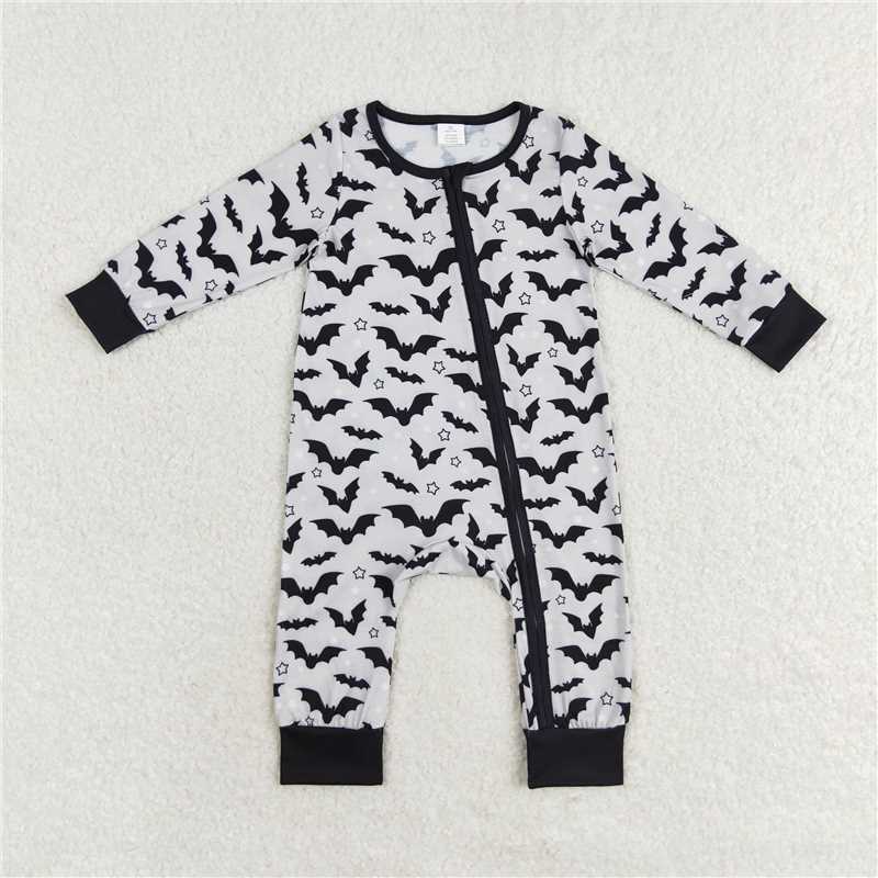 RTS LR1096 Modal Halloween bat zipper long sleeve jumpsuit