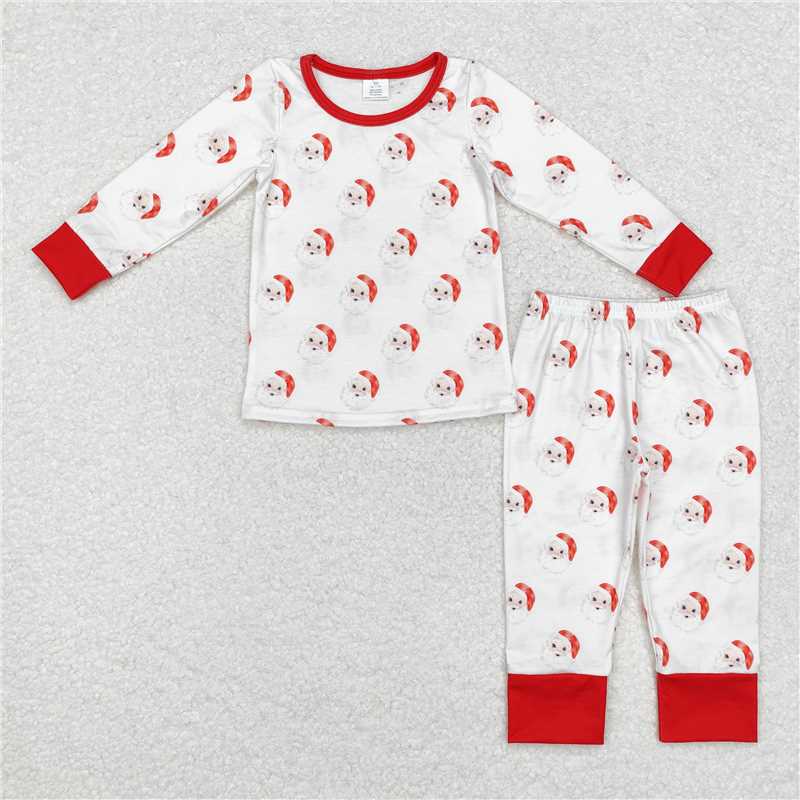 BLP0751Red santa children Christmas bamboo pajamas
