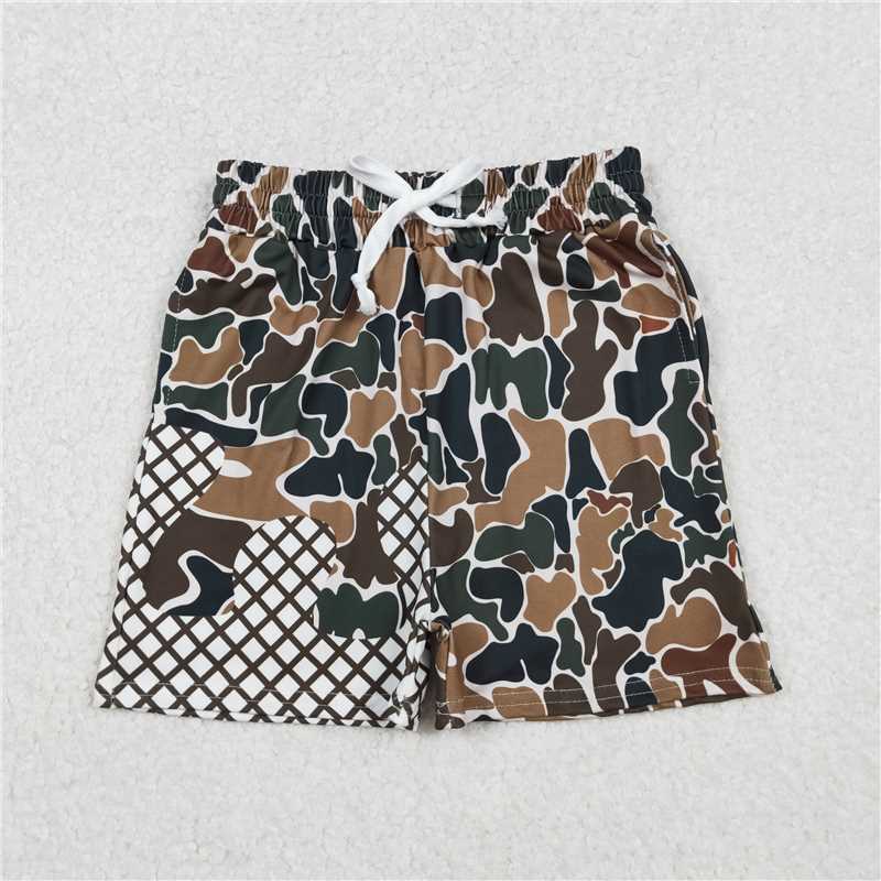 USA Warehouse (IN STOCK) SS0651 Brown camo ice cream sprinkle baby boy shorts