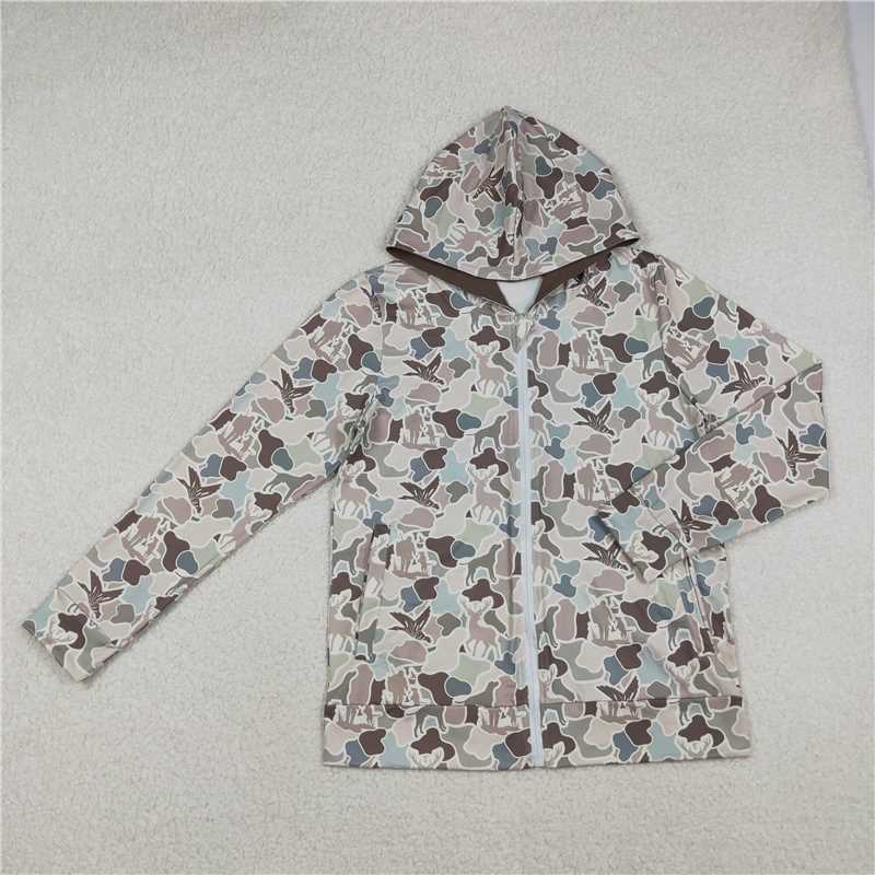 11.3 RTS NO MOQ (In stock)Matching BT1392 Adult Men Dogs Ducks Hunting Camo Pockets Zipper Hoodies Jackets