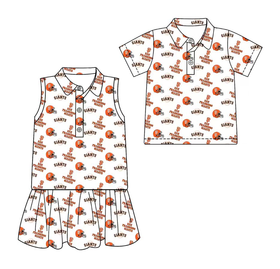 3.11 CUSTOM MOQ 5 Sibling Boys Baby Girls Summer Fashion Short Sleeve White Orange Hat Shirt Sleeveless Dress Team Clothes Sets