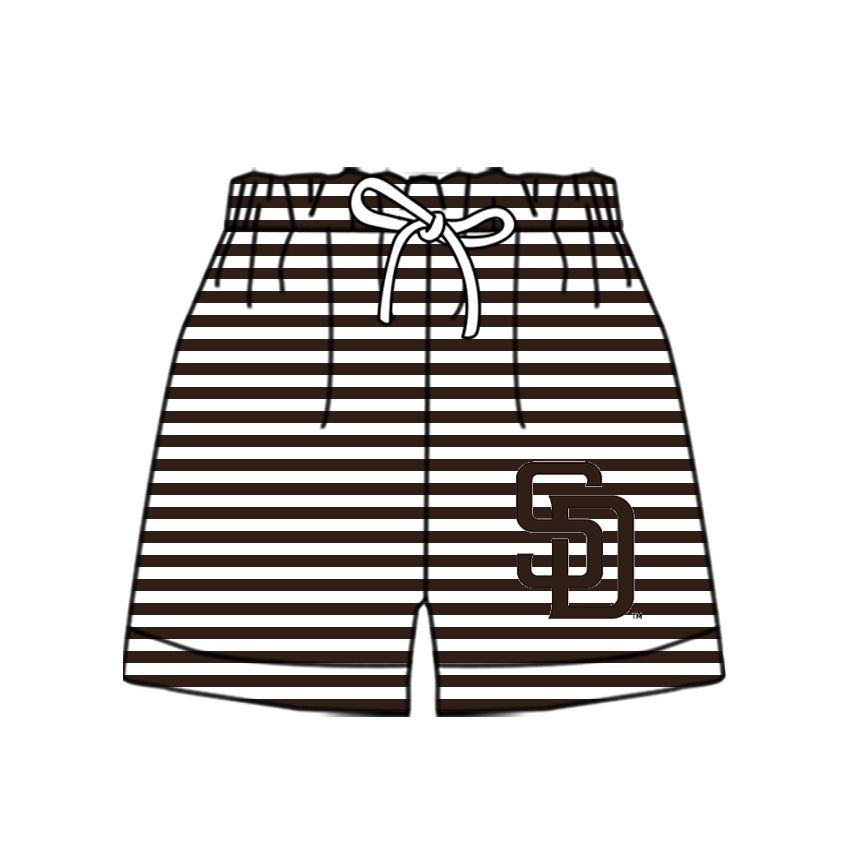 CUSTOM MOQ 5 Cute Comfortable Clothing For Kids Baby Kids Summer Black· SD Stripe Bottom Team Shorts