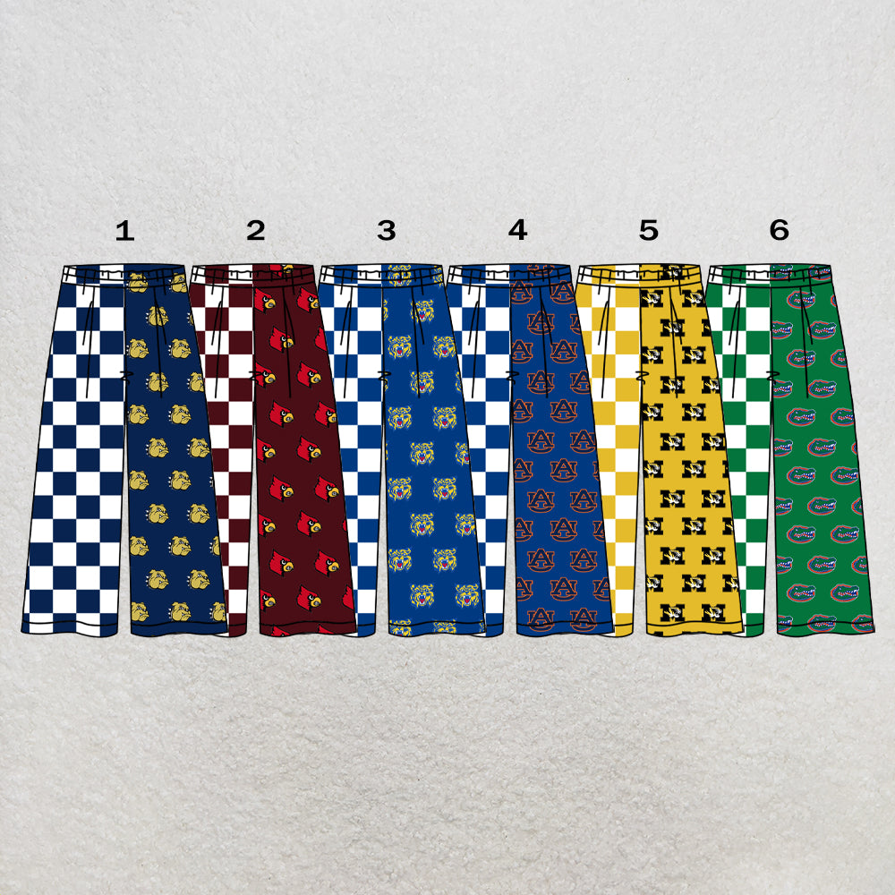 CUSTOM MOQ 5 mix size summer teams Baby Elastic Waist Check Team Pants
