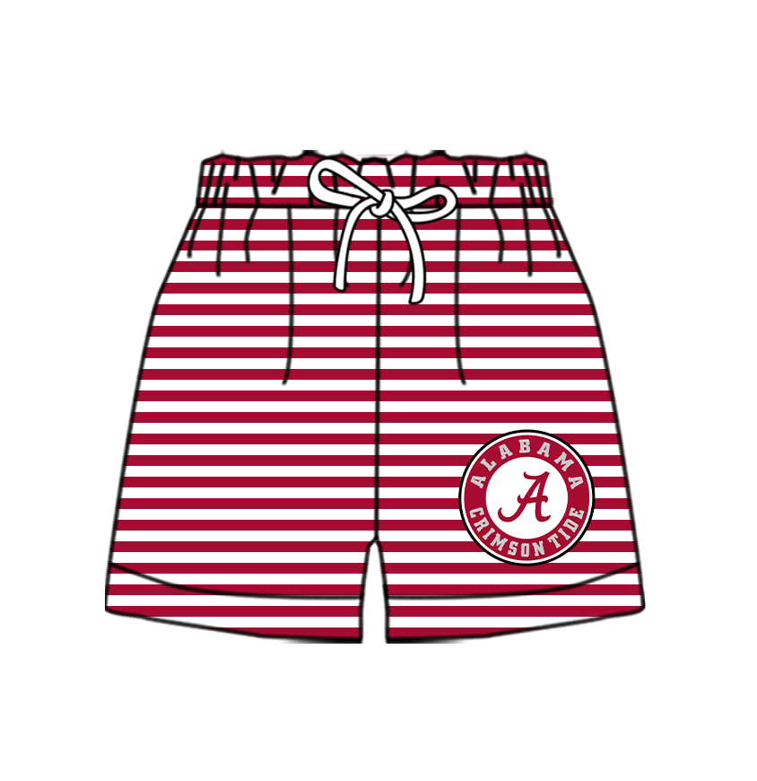 CUSTOM MOQ 5Cute Comfortable Clothing For Kids Baby Kids Summer Red A Stripe Bottom Team Shorts