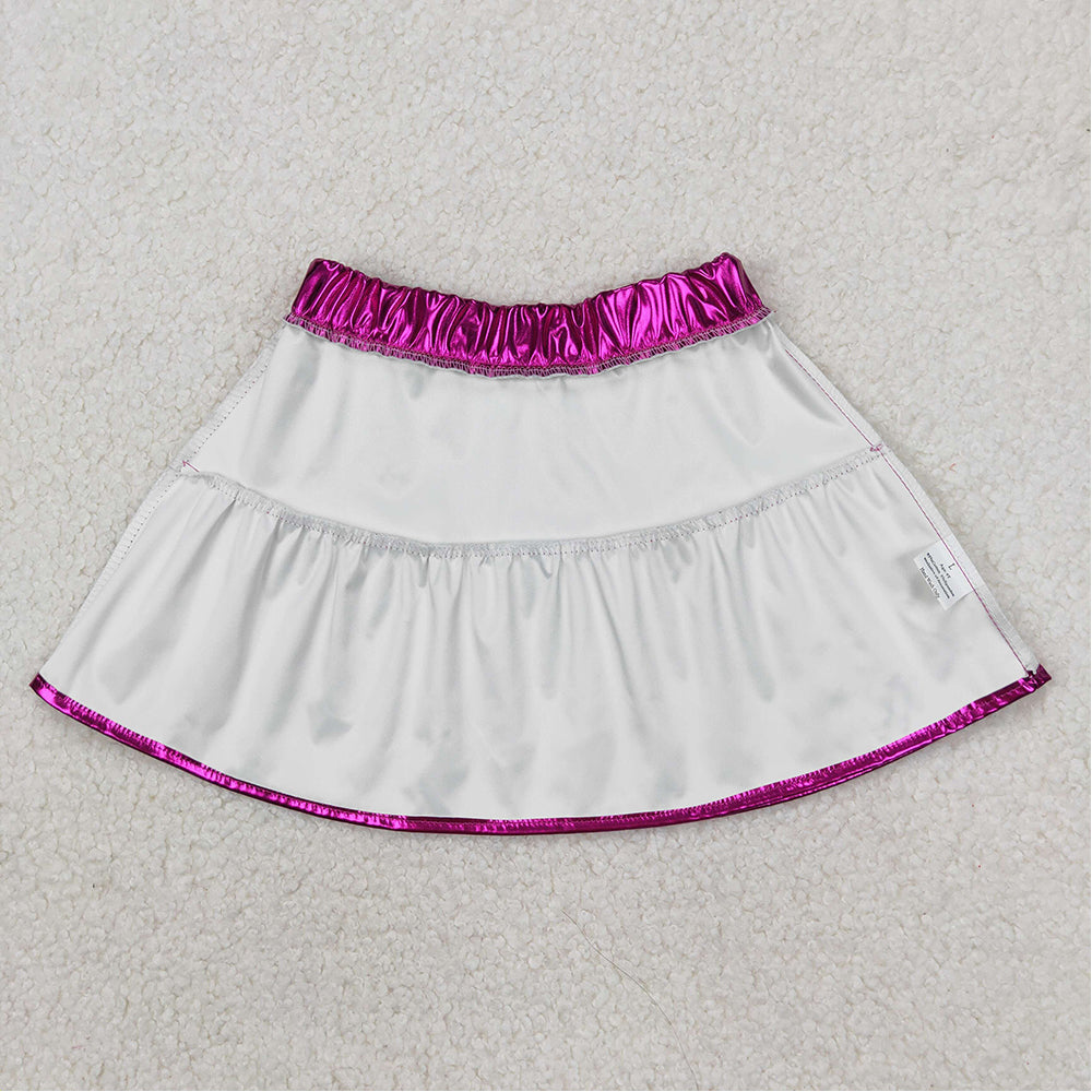 4.14 GLK0039 RTS NO MOQ Purple color patchwork kids girls summer skirt
