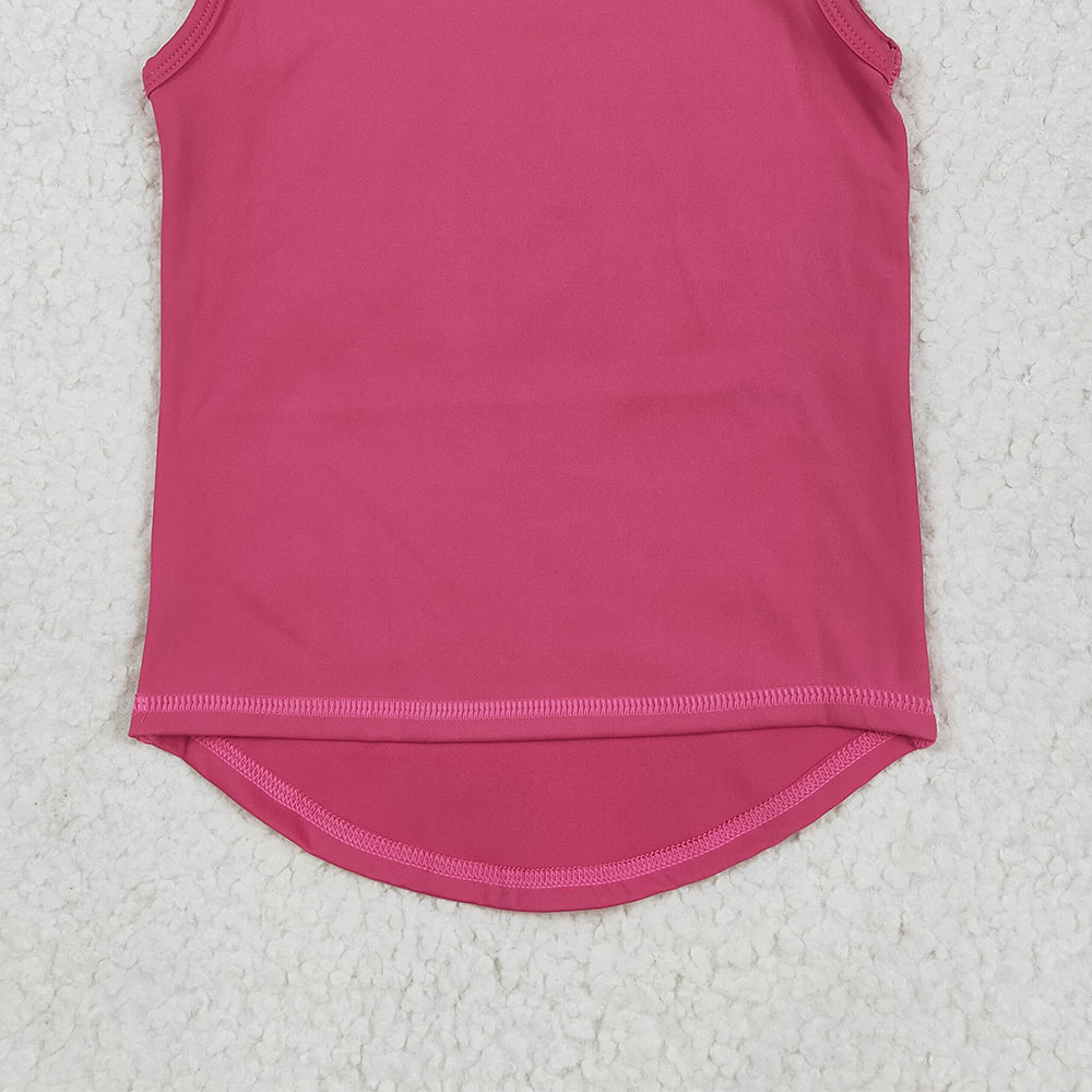 6.25 GT0982RTS NO MOQ Baby Girls Summer Yoga Tank Top Baby Girls Hot Pink Sleeveless Vests Top
