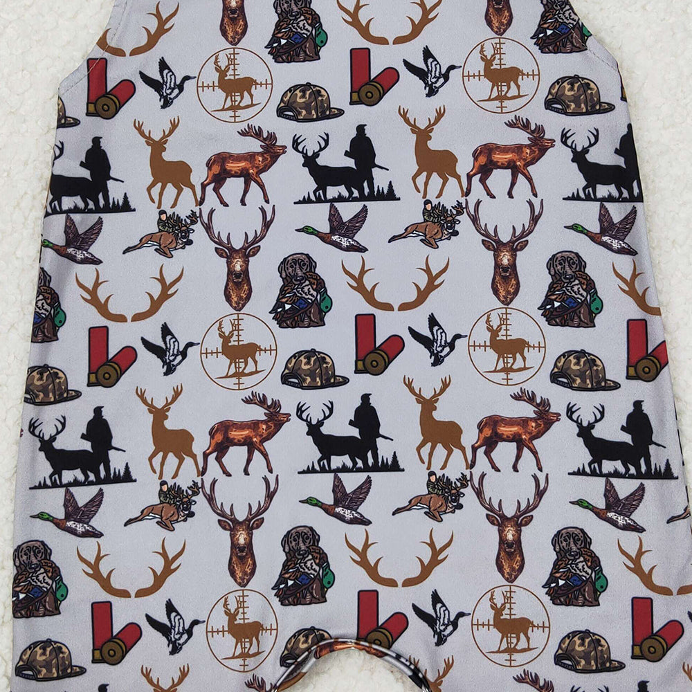 4.25 SR2539 RTS NO MOQ Sleeveless deer duck dog hunting baby boy romper