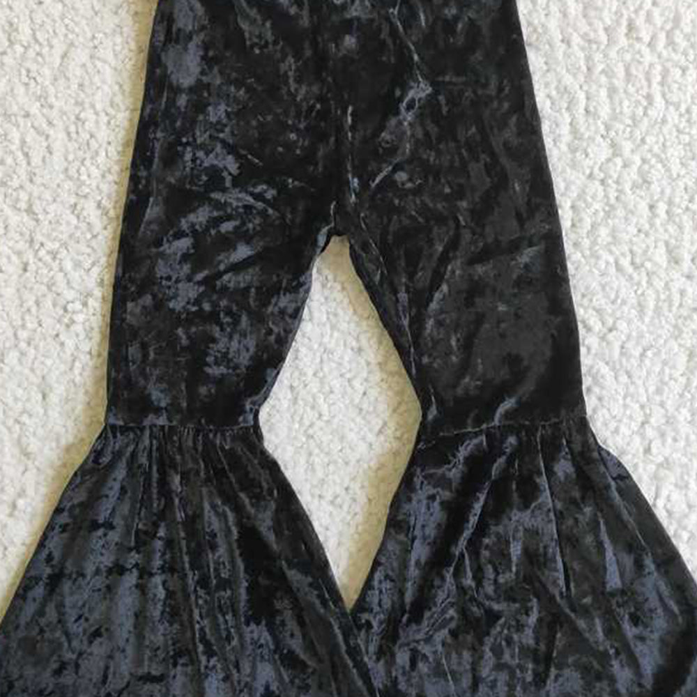 5.10 RTS NO MOQ Baby Girls Pants Black velvet baby girls pants