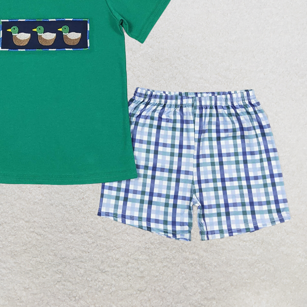 BSSO0589RTS NO MOQ Baby Boys Summer Boys Outfits Baby Boys Duck Short Sleeve Shirts Summer Shorts Clothes Sets