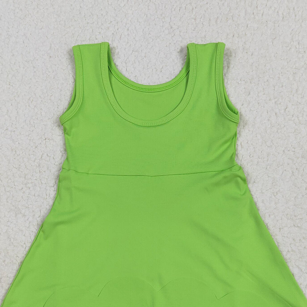GSD2351RTS NO MOQ Baby Girls Summer Yoga Dress Baby Girls Active Waer Green Yoga Dress