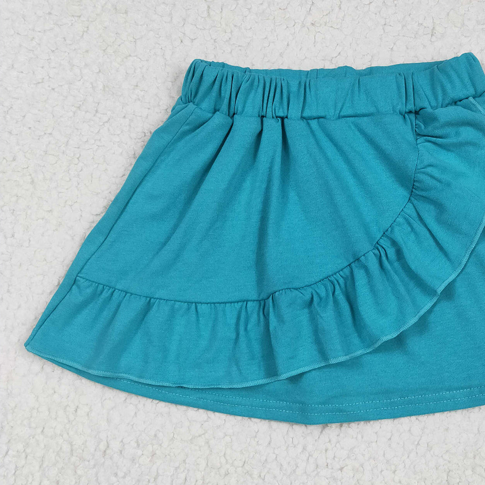 GLK0060 RTS NO MOQ Baby Girls Skirt Aqua Ruffle Kids Girls Summer Skirt Girls' Frock Skirts High Waist Tulle Skirts Girls' Summer Skirts