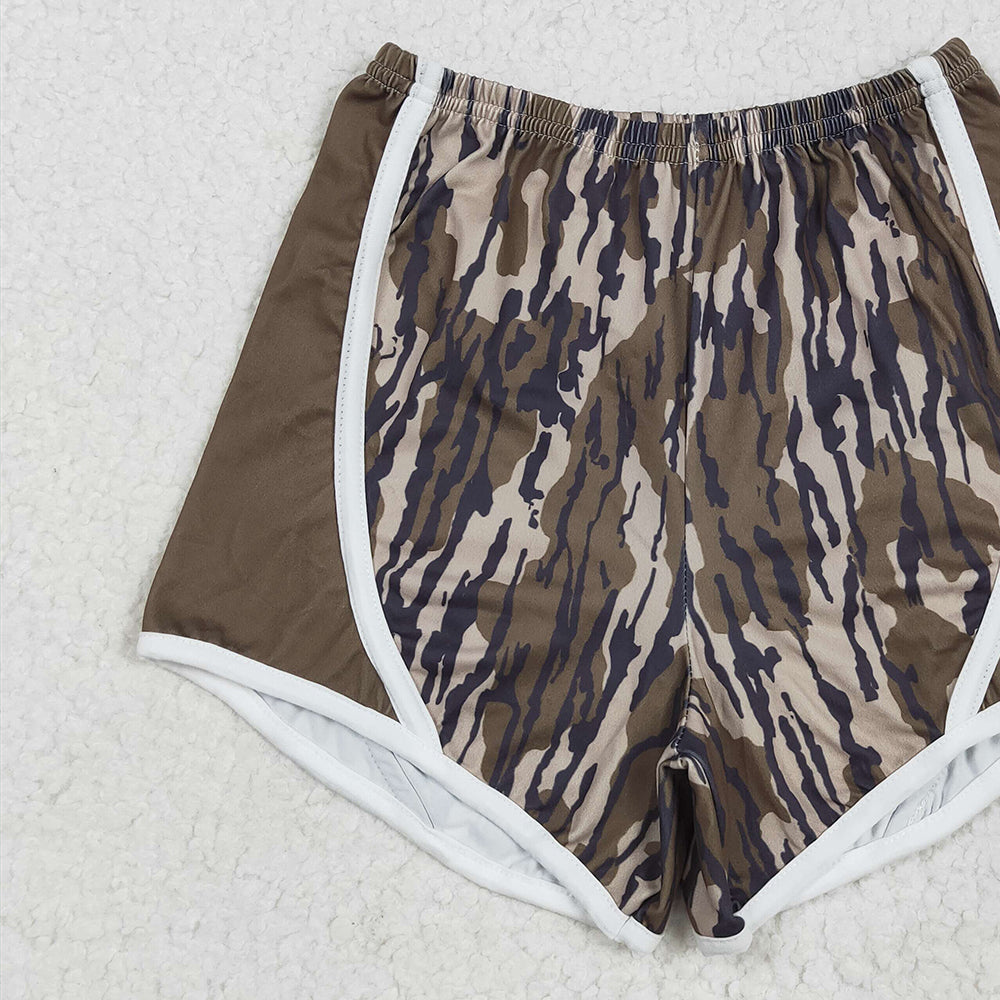 7.15 SS0528RTS NO MOQ Baby Girls Shorts Baby Girls Olive Bottomland Camo Shorts Bottoms