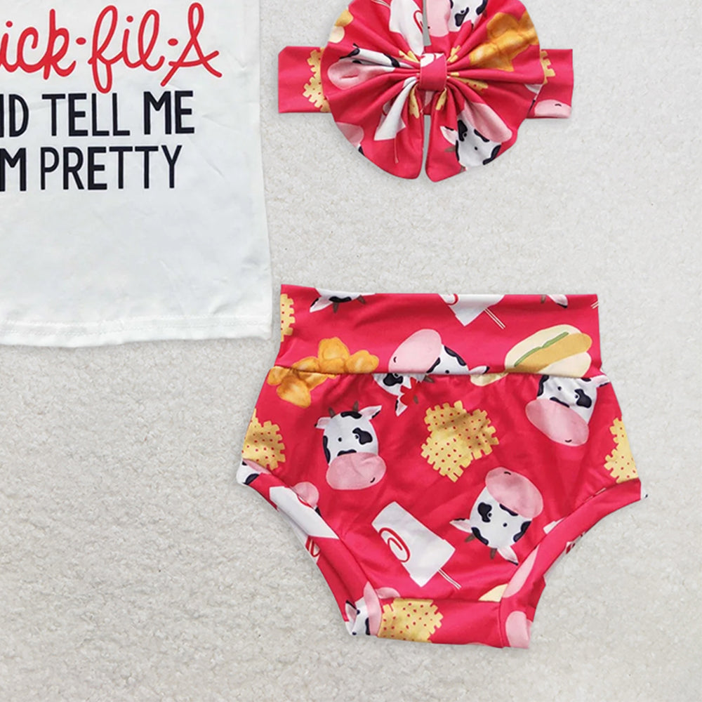 GBO0079 RTS NO MOQ Baby Girls Summer Outfits Baby Girls Hamburg Bummie Sets(can choose headband here)
