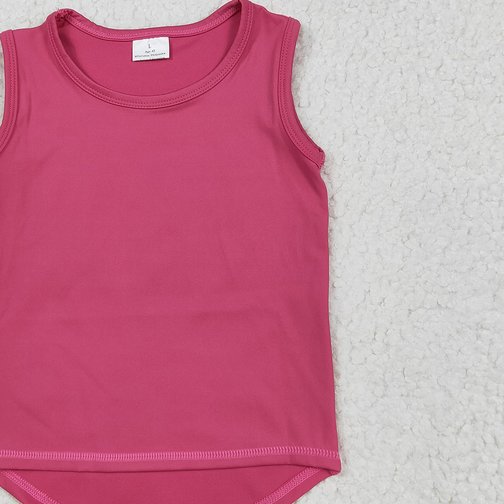 6.25 GT0982RTS NO MOQ Baby Girls Summer Yoga Tank Top Baby Girls Hot Pink Sleeveless Vests Top