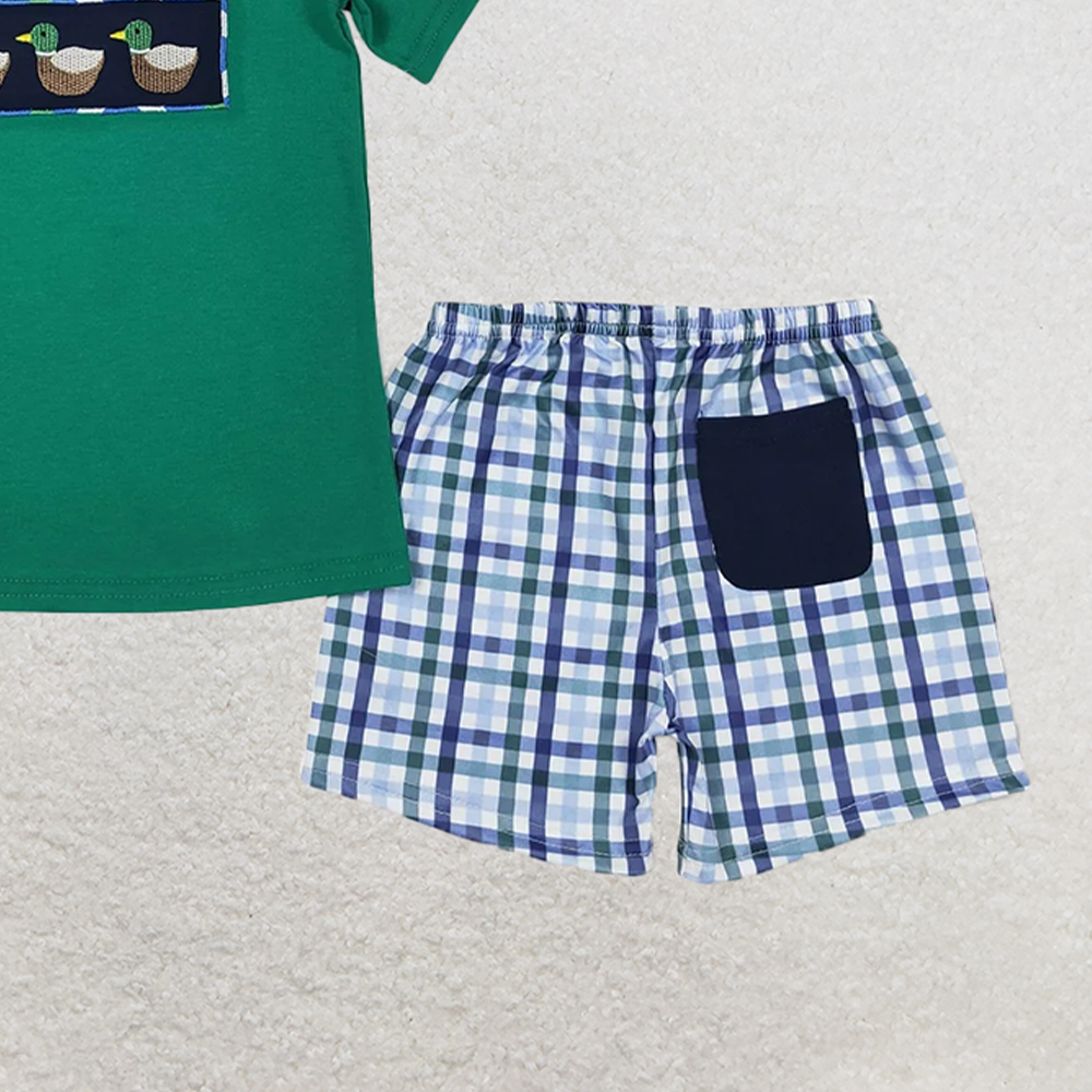 BSSO0589RTS NO MOQ Baby Boys Summer Boys Outfits Baby Boys Duck Short Sleeve Shirts Summer Shorts Clothes Sets