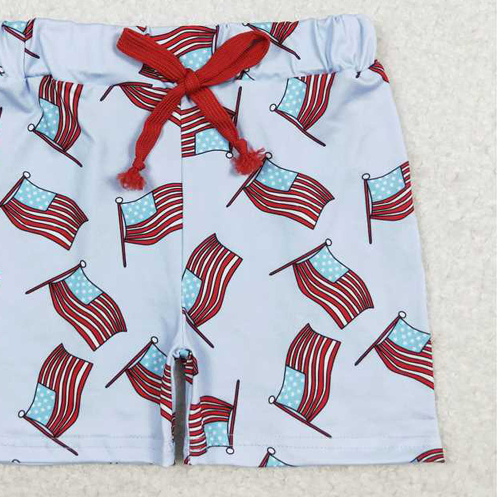 6.16 SS0174RTS NO MOQ Baby Boys Summer Shorts Flag kids boys 4th of july shorts