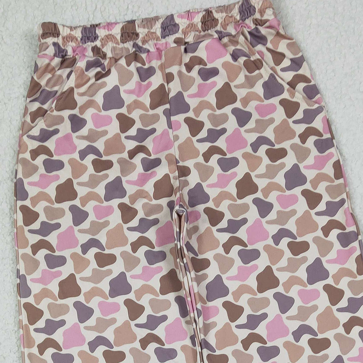 1.12 RTS NO MOQ (In stock)P1001 Adult Women Southern Pink Camo Pockets Straight Pants Bottom