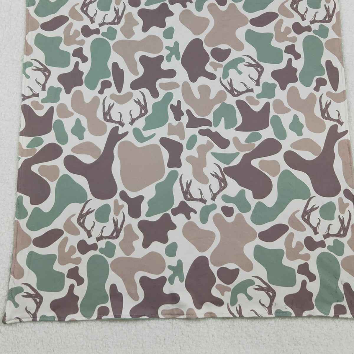 11.13 RTS NO MOQ (In stock)BL0226 Baby Kids Green Khaki Deer Camo Hunting Blankets