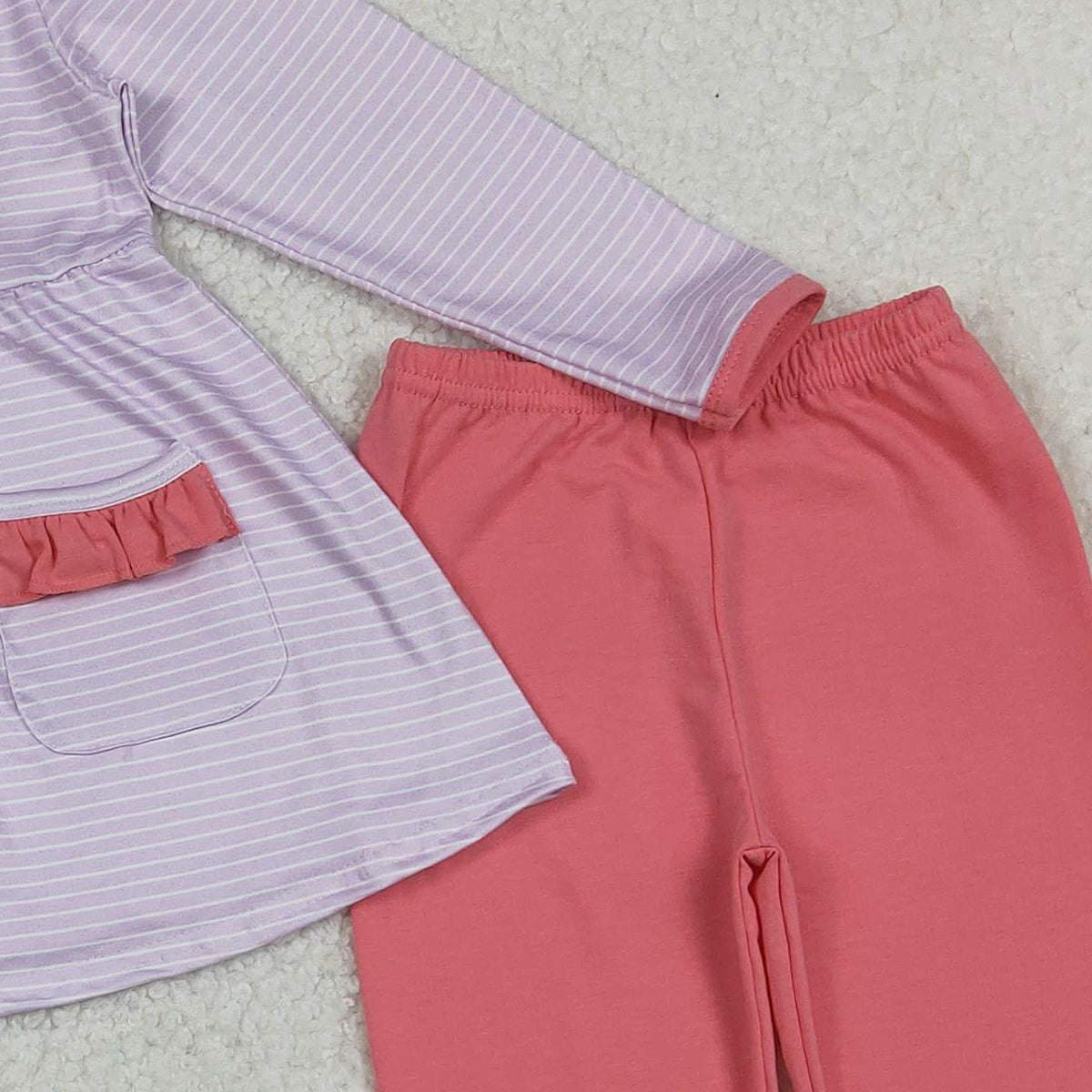 10.23 RTS NO MOQ (In stock)GLP2906 Embroidery Hearts Baby Girls Stripe Pockets Tunic Leggings Valentine Clothes Sets