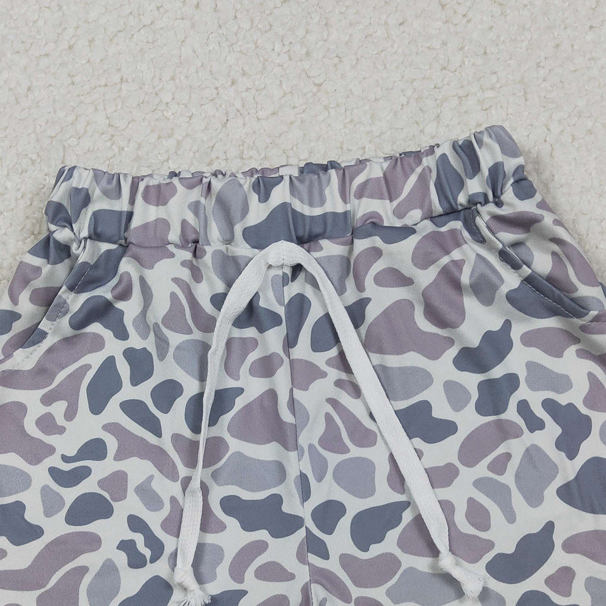 10.31 RTS NO MOQ (In stock)SS0140 Baby Boys Summer Shorts Baby Boys Grey Camo Southern Shorts Bottoms