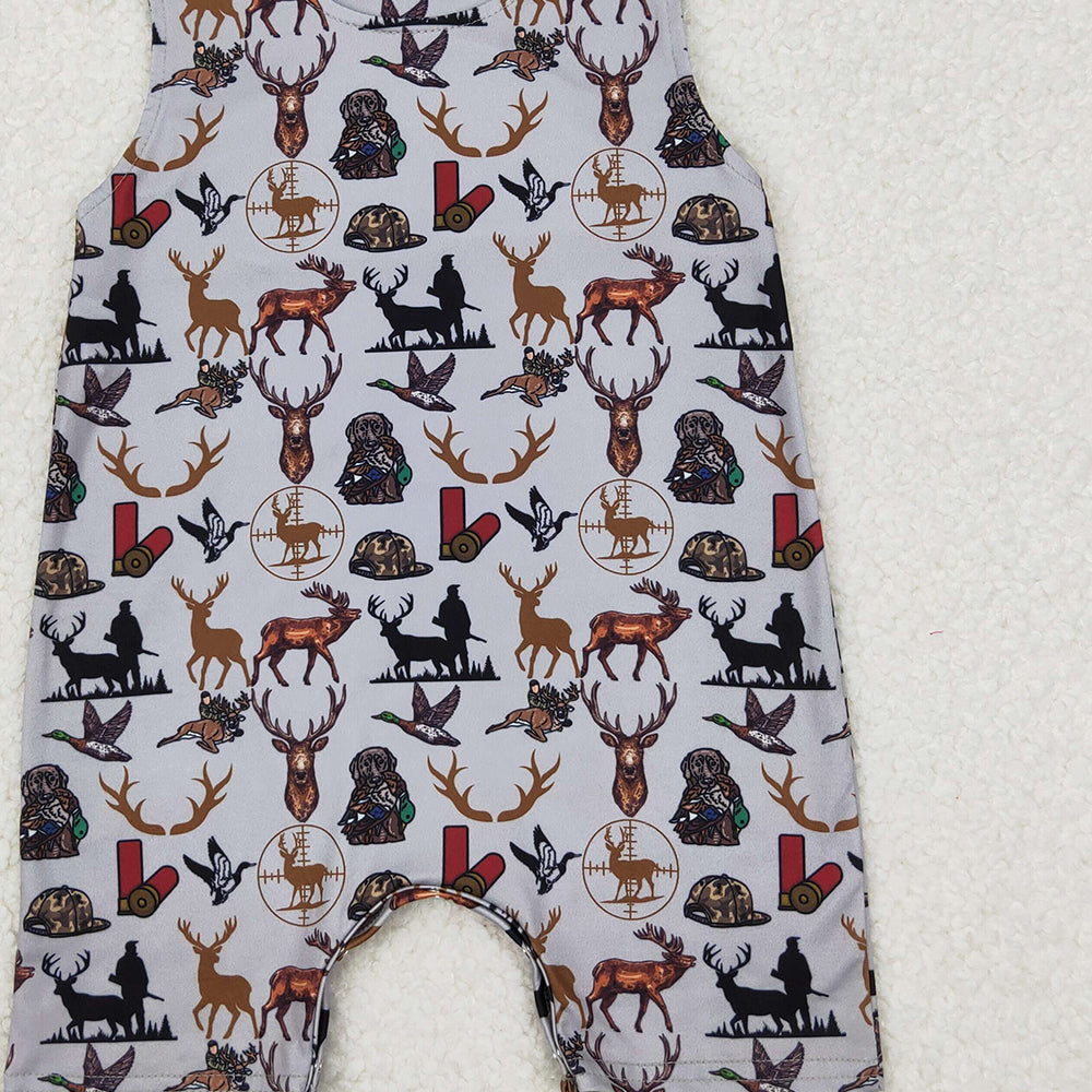 4.25 SR2539 RTS NO MOQ Sleeveless deer duck dog hunting baby boy romper