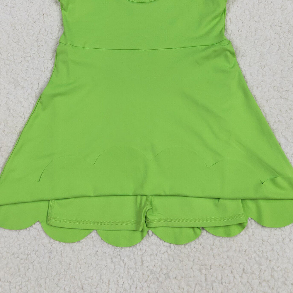 GSD2351RTS NO MOQ Baby Girls Summer Yoga Dress Baby Girls Active Waer Green Yoga Dress