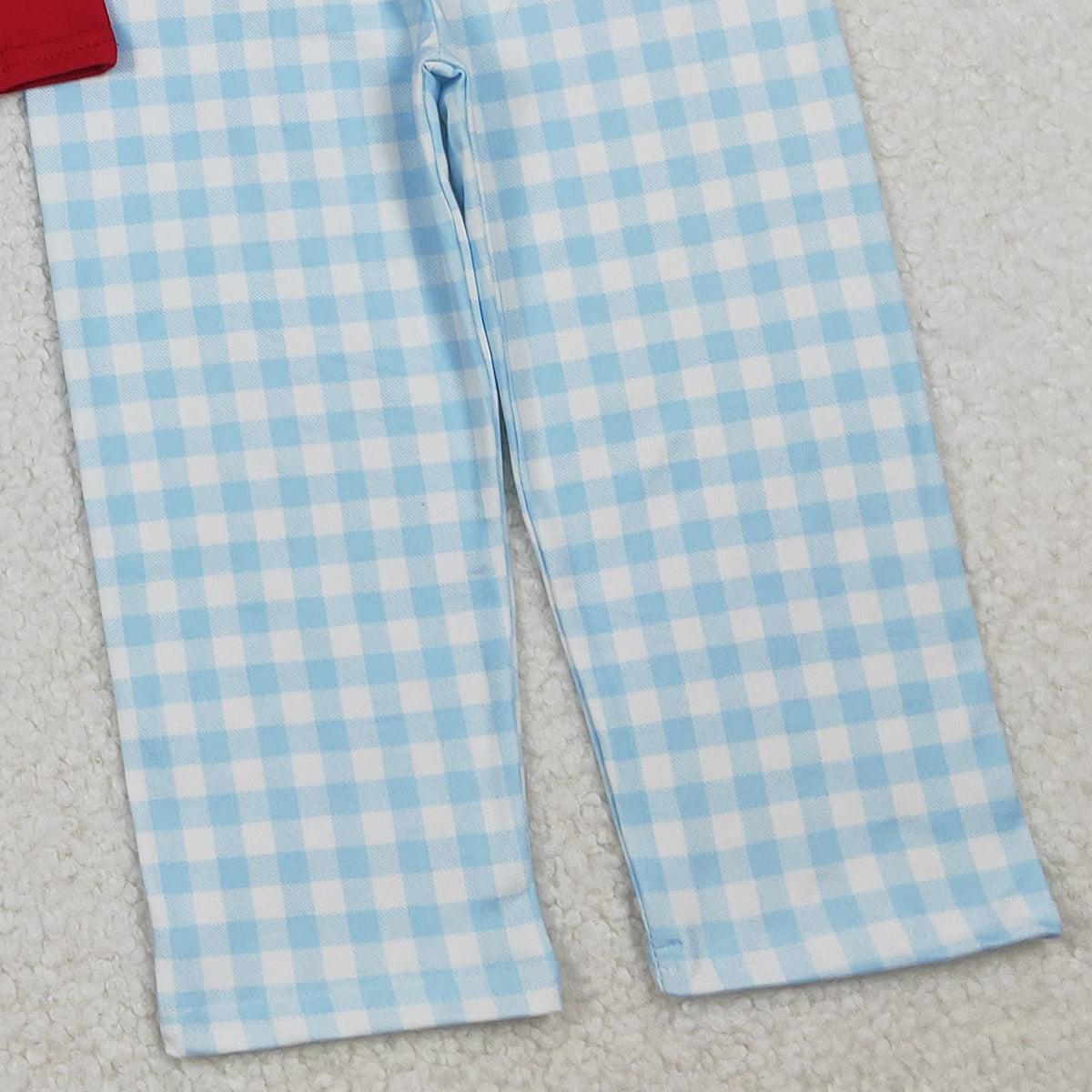 10.21 RTS NO MOQ (In stock)BSPO0589 Embroidery I Love Dad Baby Boys Shirts Checked Pants Clothes Sets