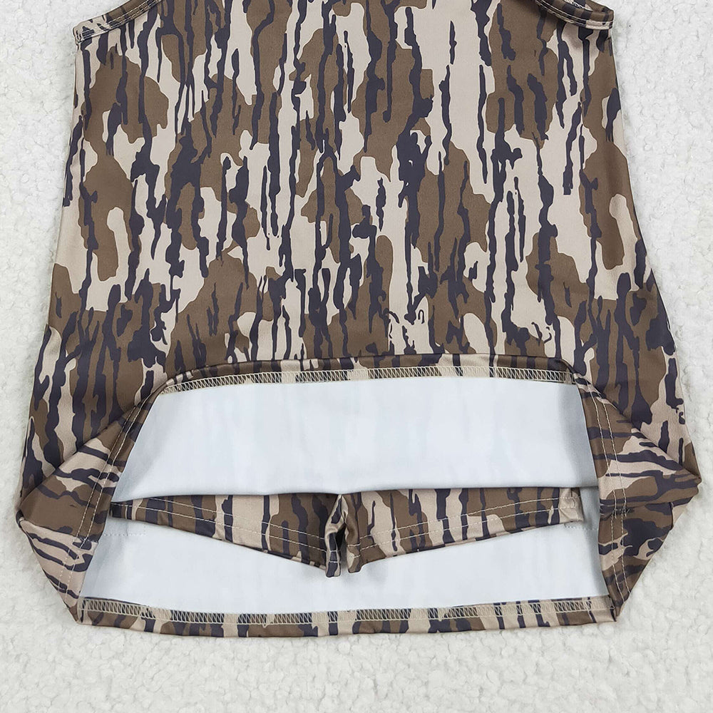 8.22 RTS NO MOQ (In stock)GSD2720 Baby Girls Yoga Dress Baby Girls Strap Bottomland Camo Pockets Yoga Dresses