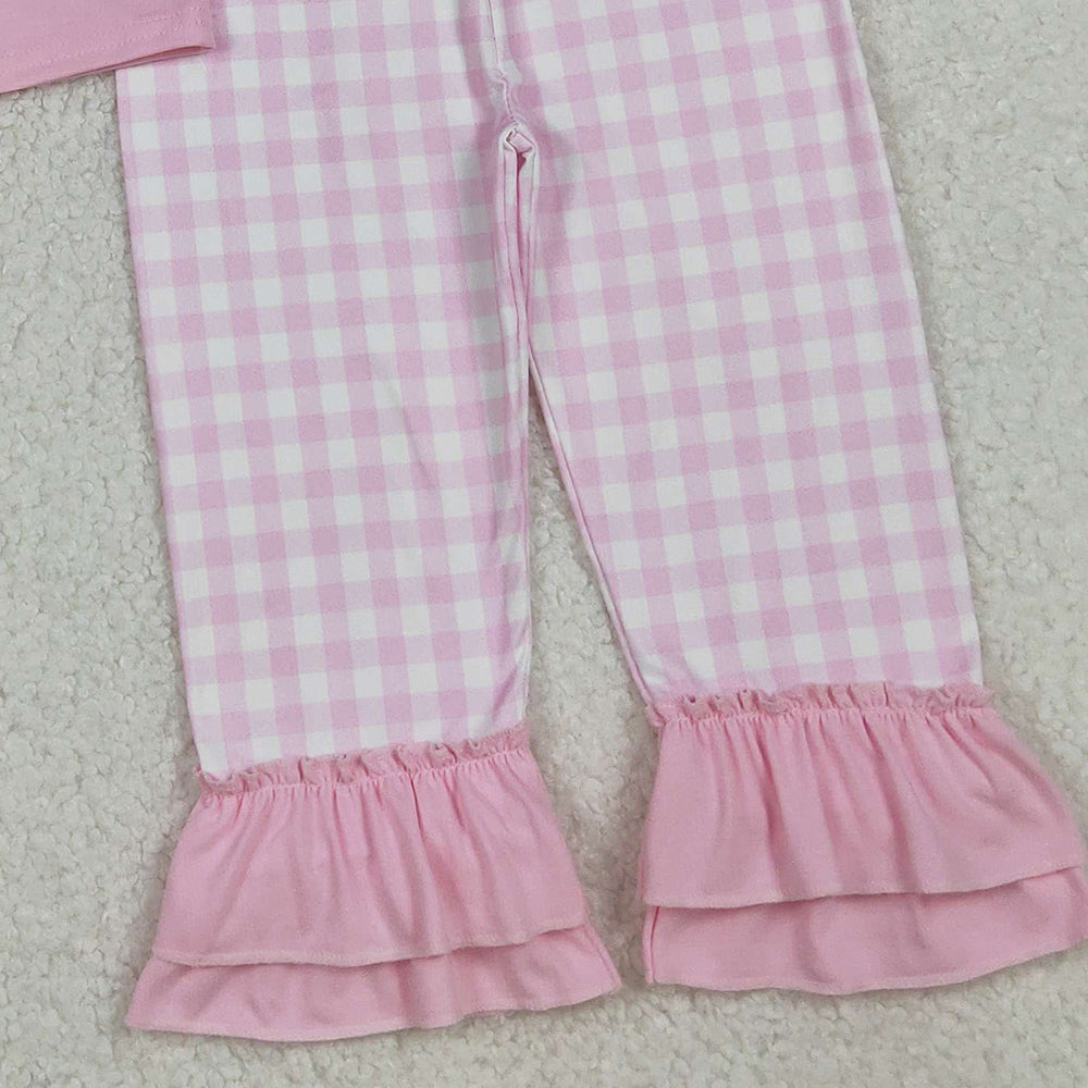 RTS NO MOQ (In stock)GSPO2058 Baby Girl Autumn Outfits Halloween Ghosts Pumpkins Top Pants Halloween Sets