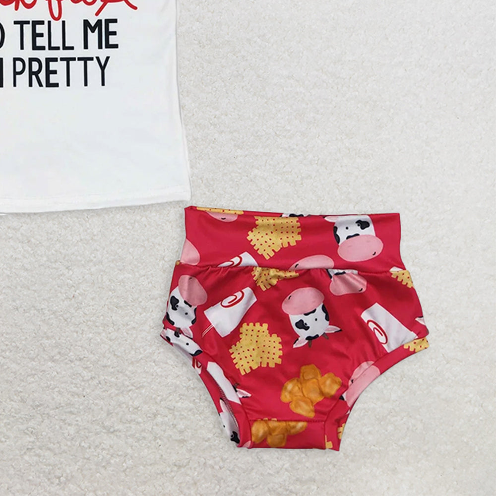 GBO0079 RTS NO MOQ Baby Girls Summer Outfits Baby Girls Hamburg Bummie Sets(can choose headband here)
