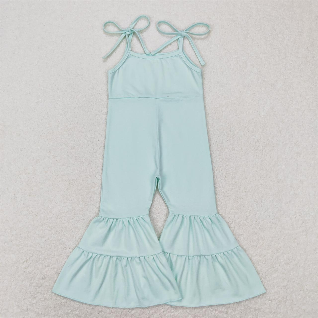 Baby Girls Cotton Suspender Double Lace Flared Overalls