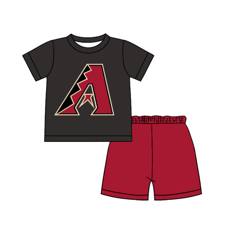 CUSTOM MOQ 5 Cute Comfortable Clothing For Boys Baby Boys Summer Gray A Top Shorts Clothes Sets